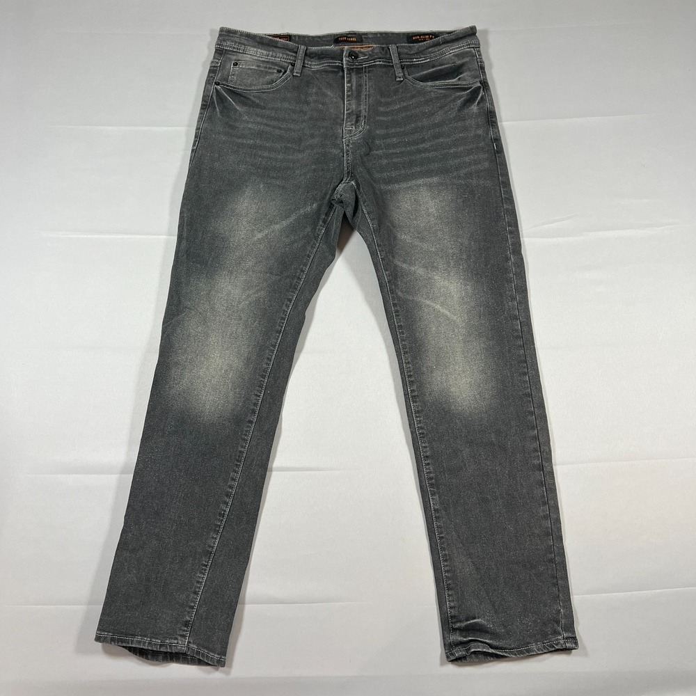 True Rebel Jeans Mens 34X30 Dark Gray Premium Denim 808 Slim Fit Straight Leg